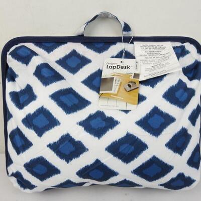 LapGear Designer Lap Desk with Phone Holder and Device Ledge - Navy Ikat - New