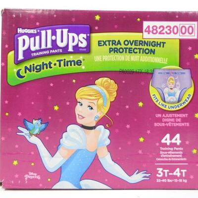 Pull-Ups Girls' Night-Time Training Pants, 3T-4T, 44 Ct - New