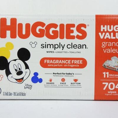 Huggies Simply Clean (Mickey) 704 ct - New