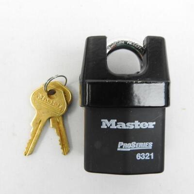 Master Lock Boron Shackle Pro Series Padlock, Black - New