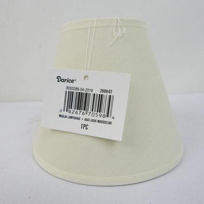4 inch Muslin Lampshades, Qty 6 - New