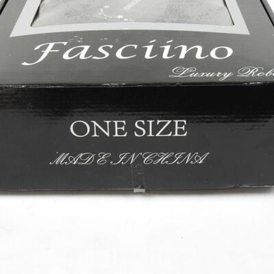 Fasciino Luxury Black Robe, One Size, Microfiber Polyester - New