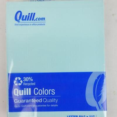 Quill Brand Brights 8-1/2 x 11 Blue Multipurpose Paper, 20 lbs, 500 Sheets - New