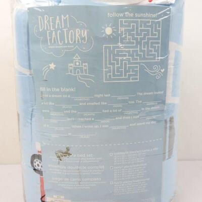 Dream Factory Fire Truck Bed In A Bag Comforter Set,Blue, Retail $32 - New