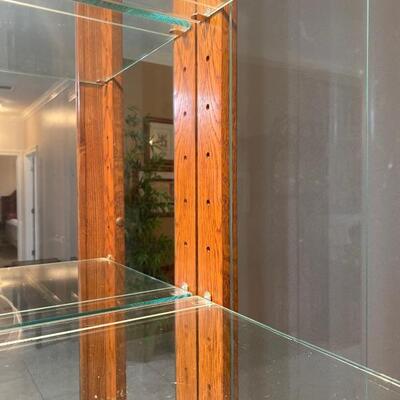 Wood, Mirrored & Glass Lighted Display Curio Cabinet