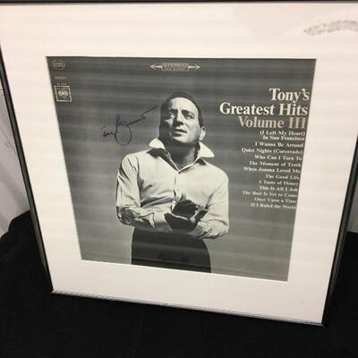 Tony Bennett Autograph Album Cover Framed