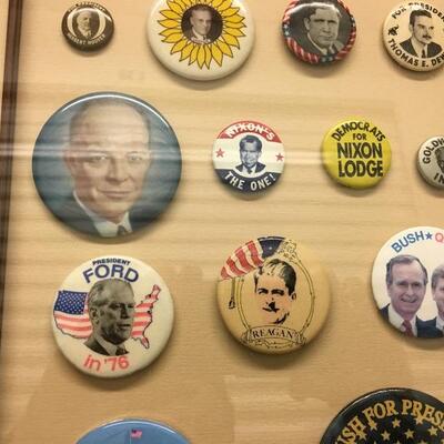 Framed Collection of Political Pinbacks