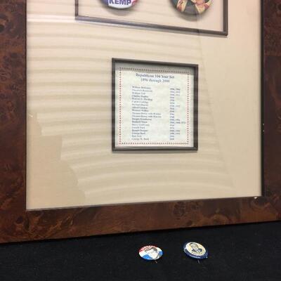 Framed Collection of Political Pinbacks