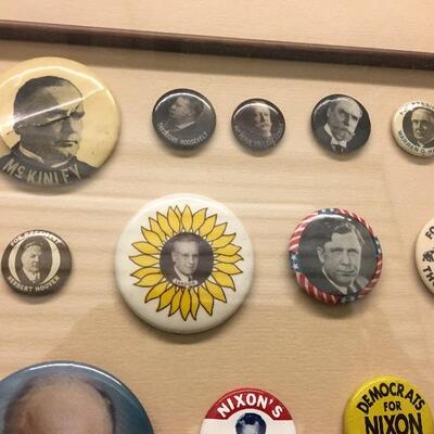 Framed Collection of Political Pinbacks