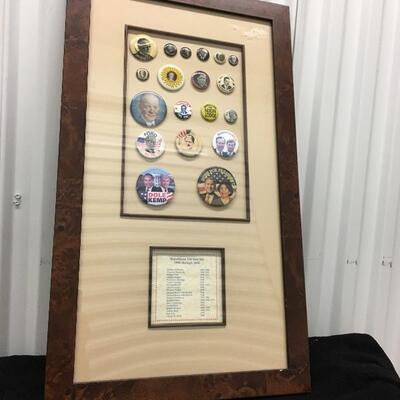 Framed Collection of Political Pinbacks