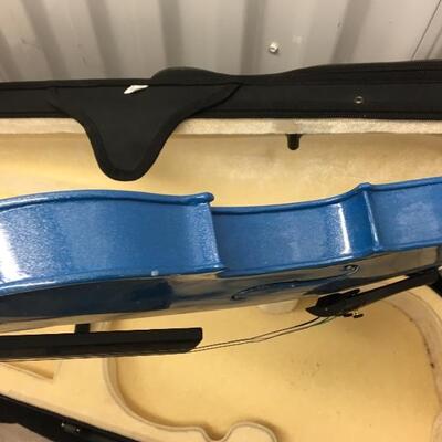 Mendini Cecilio 4/4 Blue Violin with Case