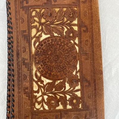 Vintage Tooled leather purse clutch