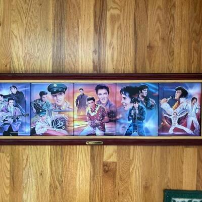 Framed set of Bradford exchange Elvis collectible plates
