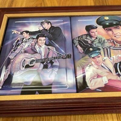 Framed set of Bradford exchange Elvis collectible plates