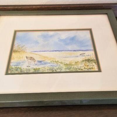Lot #154  Well executed small original watercolor, signed M.S. Trask - Beach Scene