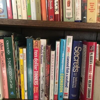Lot of 55+ Assorted Cookbooks Shelf 2 in Office