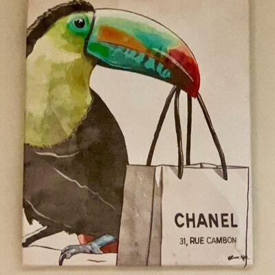 PT3#9  CHANEL TOUCAN WRAPPED CANVAS WALL ART PRINT