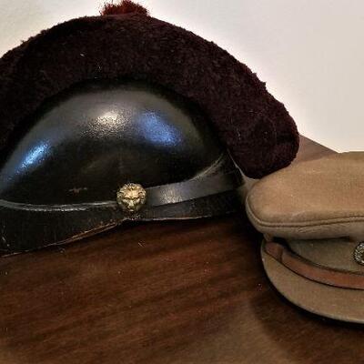 Lot #179  Two Antique/Vintage British Military Hats