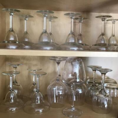 262.   23 pcs.  Glassware/ Margarita , Wine, & Rocks Glasses