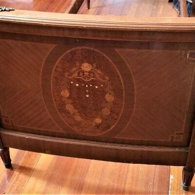 Lot #184  Antique French Single Bed with Mother of Pearl inlay