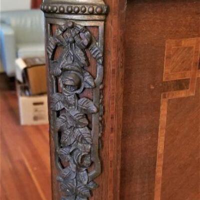 Lot #184  Antique French Single Bed with Mother of Pearl inlay