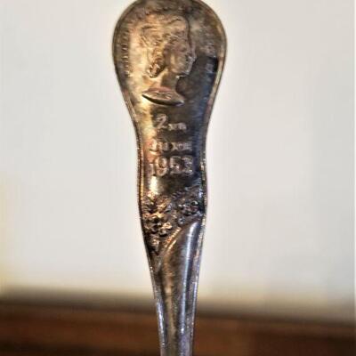 Lot #186 - 3 pieces - Coronation Spoon (1953), Antique Child's Top, 1920's Paris Souvenir