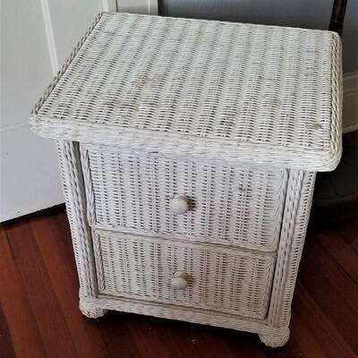 Lot #187  Wicker Nightstand with 2 drawers