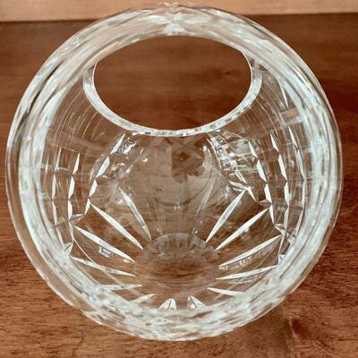 PT3#25   WATERFORD CRYSTAL CUT OUT BOWL GLASS BASKET SIGNED