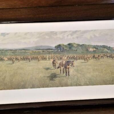 Lot #197  Two vintage prints - Last Mounted Parade, 1938 & Officers of the British Army, 13th Lt. Hussars