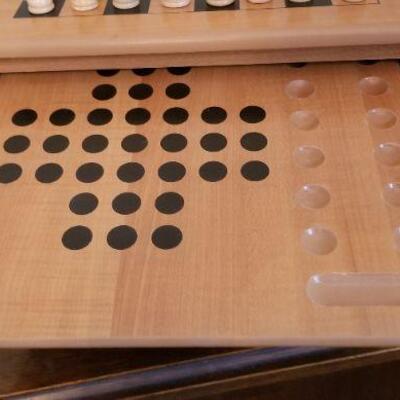 Lot #198  Wooden Chess Set and Several Other Games - complete