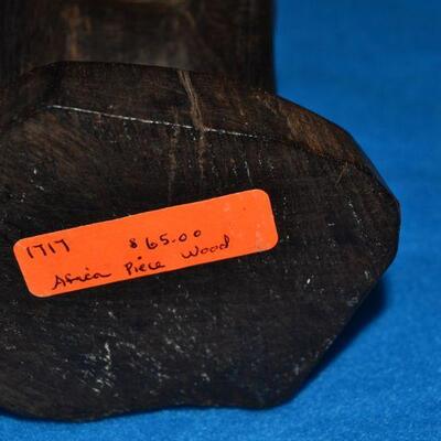 Lot#14 African Peace Wood, Ebony statuette w/Mini-Cat Books in velvet Pouch