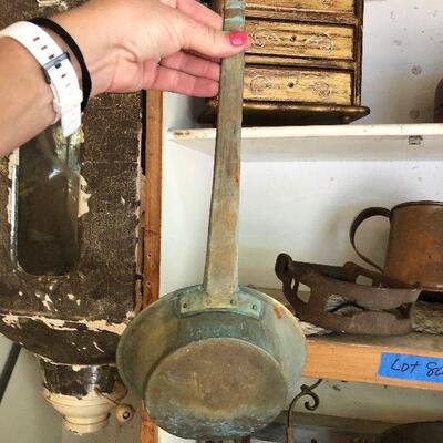 Lot 80 - Vintage Hoosier Cabinet and Copper Items 