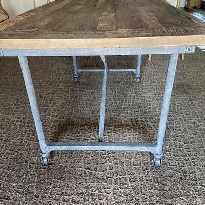 RESTORATION HARDWARE FLATIRON DINING TABLE SEATS 4