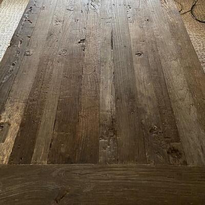 RESTORATION HARDWARE FLATIRON DINING TABLE SEATS 4
