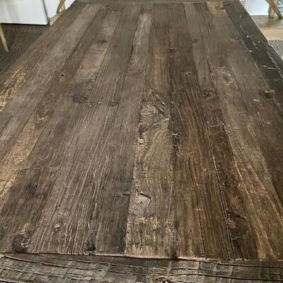 RESTORATION HARDWARE FLATIRON DINING TABLE SEATS 4