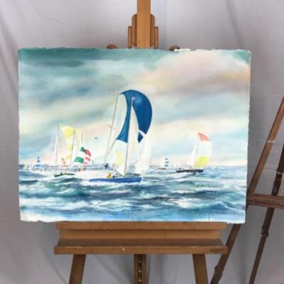 D - 133 Jean Ranney Smith Original Watercolor "Sailboat"Painting