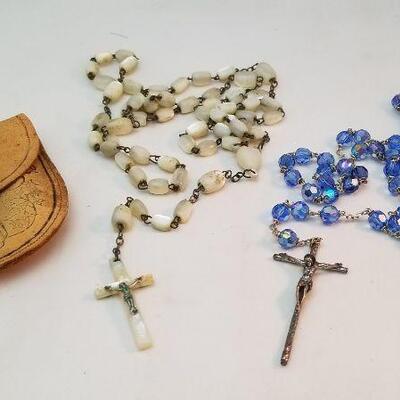 Lot #202  Pair of Rosaries - one mother of pearl