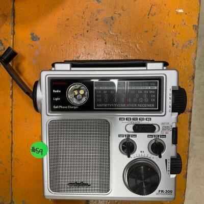 #59 FR-300 Radio, Light & Cell Phone Charger