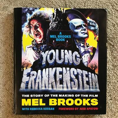 Three Novelty Books: Young Frankenstein, 6000 Jokes, Klutz magic Office Shelf 4
