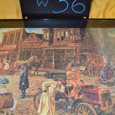 Lot#36 Framed Puzzle of Western Storefronts