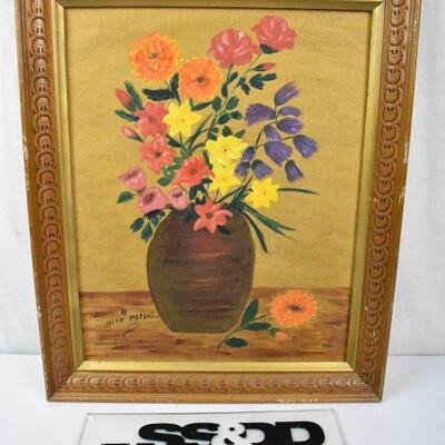 Colorful Floral Arrangement Framed Art - Vintage