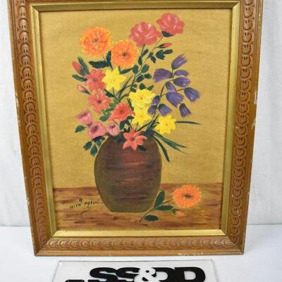 Colorful Floral Arrangement Framed Art - Vintage