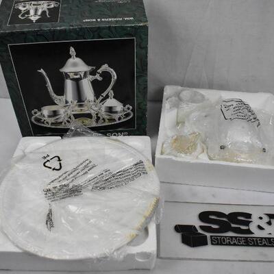 4 pc Coffee Set, Silver Plated, Needs Cleaning, Includes Box, Vintage 1997