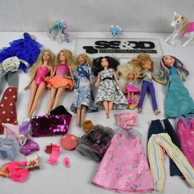 Misc Toy Lot, Mostly Barbies, Barbie Clothes, and Horses