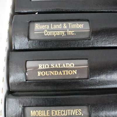 8 Black Binders of Corporate Records: Porter Pang -to- Southwest Car. Vintage
