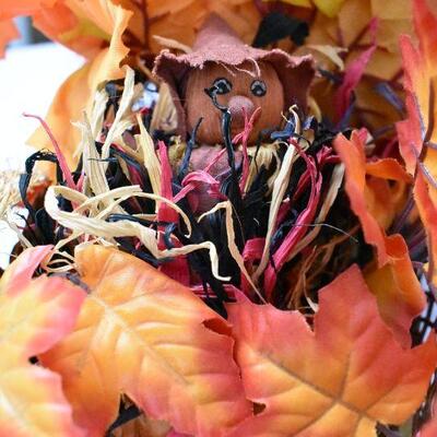 4 pc Fall Decor: 2 Baskets, 2 candle wreaths
