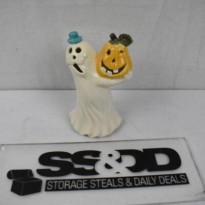Ceramic Ghost & Jack-O-Lantern Halloween Holiday Decor
