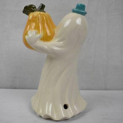 Ceramic Ghost & Jack-O-Lantern Halloween Holiday Decor
