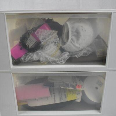 Sterilite 2 Drawers filled with Ribbons & Lace