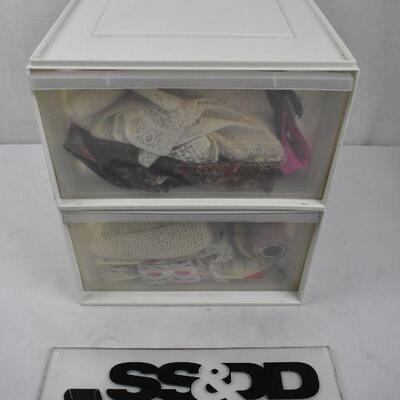 Sterilite 2 Drawers filled with Ribbons & Lace